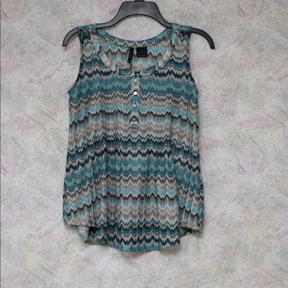 Blue and gray blouse